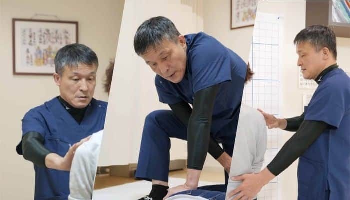 柔道整復師：森勢 正樹院長の施術中の写真